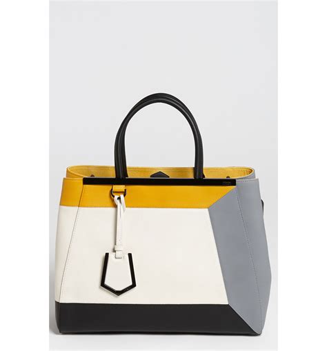 fendi 2jours fur-detail leather shopper|Fendi '2Jours 3D .